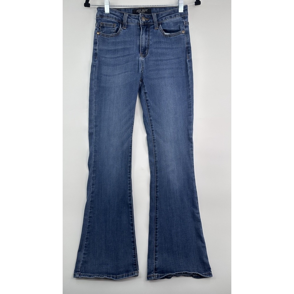 Judy Blue Flare Jeans Stretch Women's Size 1/25 Pockets Comfort Inseam 31.5 in.